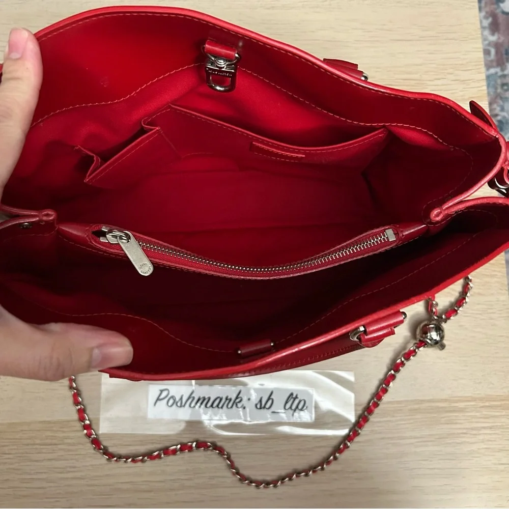 Authentic Louis Vuitton Red Epi Passy PM Satchel Bag - Picture 3 of 9